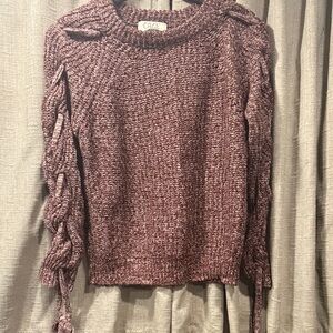Cage Burgundy Sweater with Braided Sleeves M